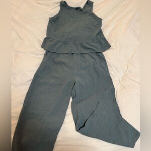 Automet Tank and Capri Linen Set Size M/L